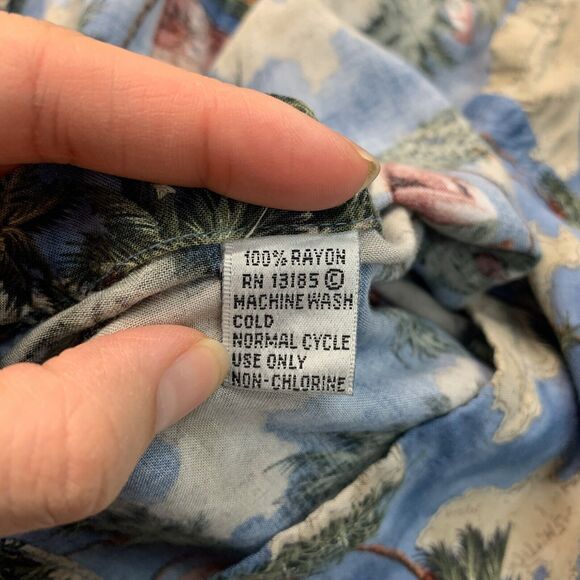 Vintage Pierre Cardin Shirt Mens L Large Rayon Island Cocktail Hawaiian Floral - Picture 8 of 11